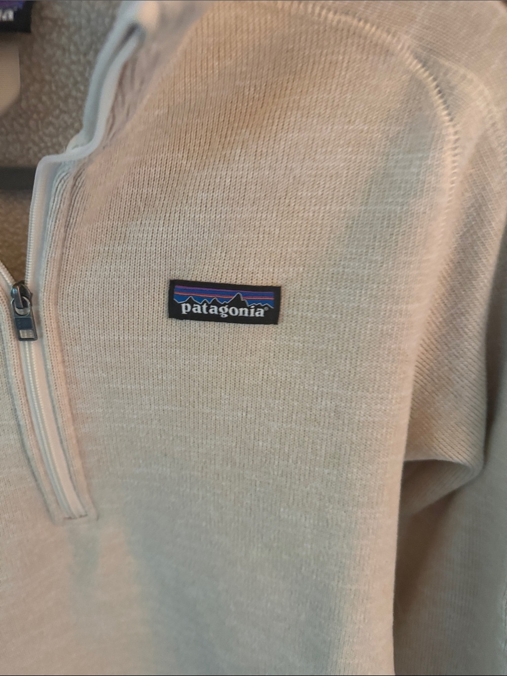 Patagonia Women's Tan-Cream 1/4 Zip Fleece Pullover - Picture 2 of 8